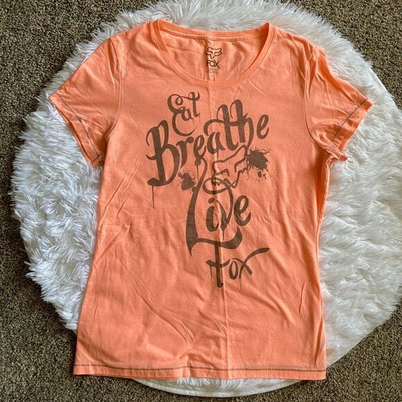 Fox Racing T-shirt Peach Womens Size Large - Picture 1 of 5